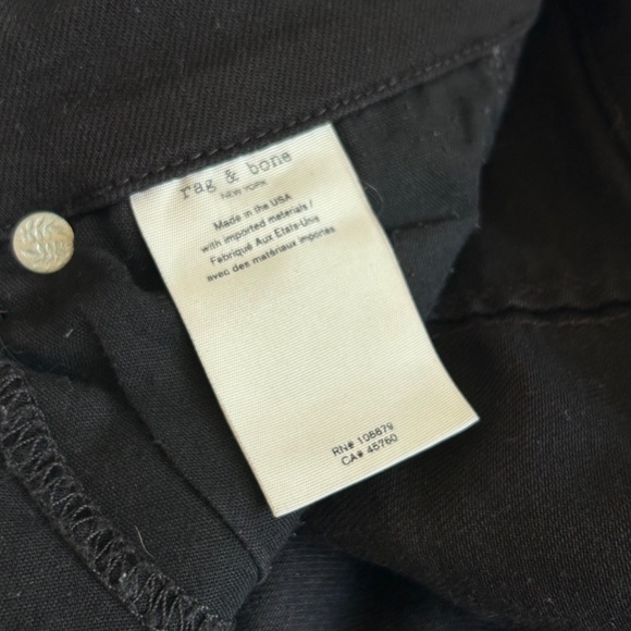 Rag & Bone Nina High-Rise Ankle Skinny Womens Sz 27 Jeans Black Exposed Zipper - Picture 8 of 13